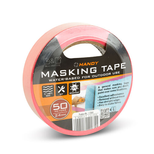 11064 • Maskovacia páska – na vodnej báze – 50 m x 24 mm – ružová – exteriérová