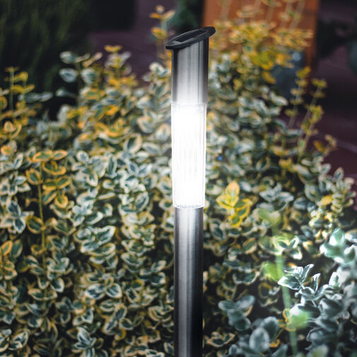 11230 • Stĺpová LED solárna lampa - studená biela - kov - 70 x 5 cm