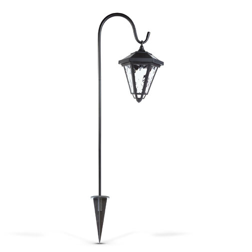 11236B • LED solárna lampa  - svietnik - 80 cm - čierny - studená biela