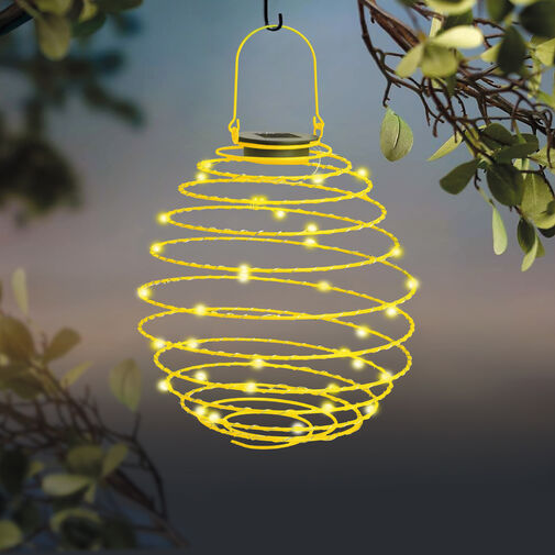 11248 • LED solárna špirálová lampa - teplá biela - 22 cm - žltá farba