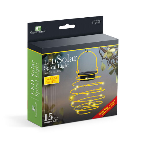 11248B • LED solárna špirálová lampa - teplá biela - 12  cm - žltá farba