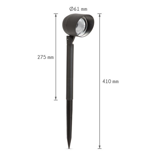 11251 • LED solárna lampa so svetlometom - čierna - 410 mm