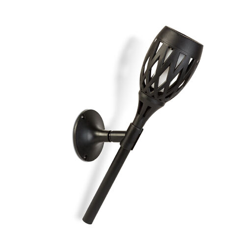 11262D • LED solárna lampa – zapichovacia / nástenná / voľne stojaca – efekt plameňa – 12 LED – 90 x 410 mm