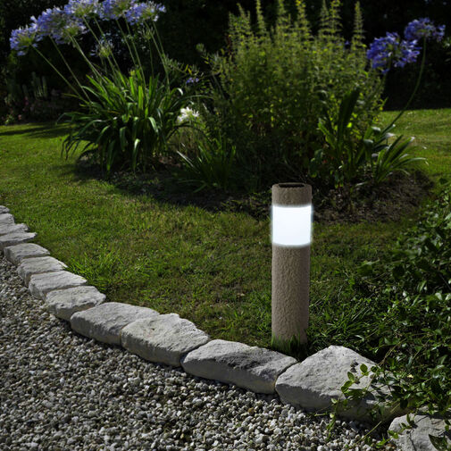 11265 • LED solárna lampa - kamenný vzor - plast