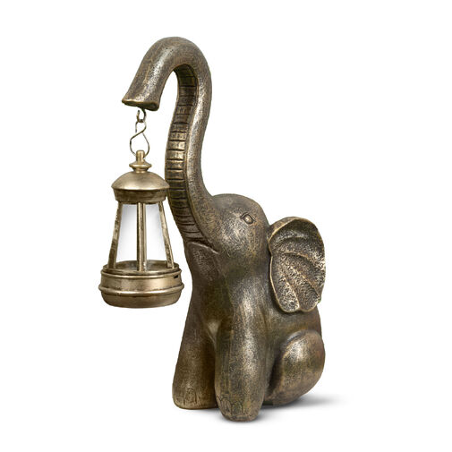 11267 • LED solárna lampa – slon – teplá biela – plast – 30,5 x 12 x 24 cm