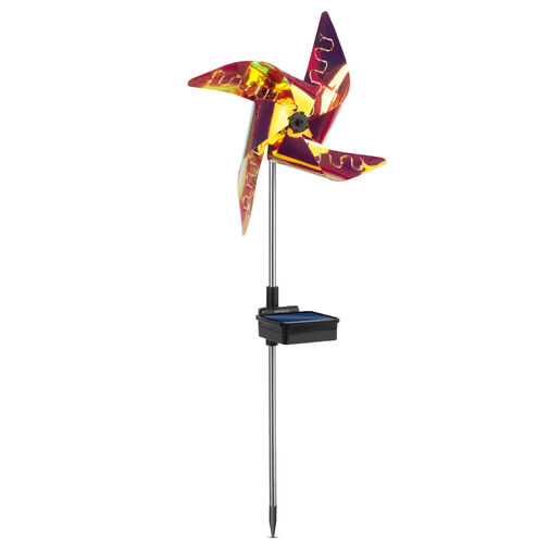 11272 • LED solárny veterný mlyn - farebný, LED, zapichovací - hliník, plast - 75 x 23 x 23 cm