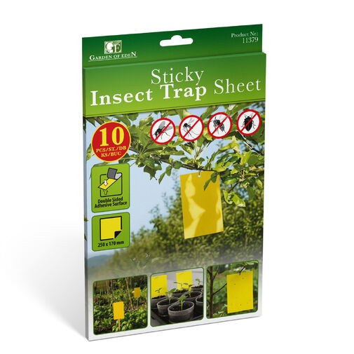 11379 • Lepová pasca na hmyz – 250 x 170 mm – žltá – 10 ks / balenie