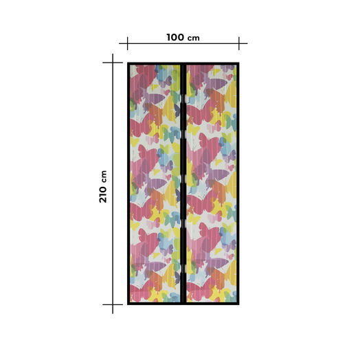 11398K • Sieťka proti hmyzu na dvere - magnetická- 100 x 210 cm - farebné motýle