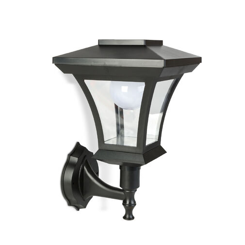 11404A • LED solárne svietidlo – nástenné – 21 x 21 cm – 8 LED – čierne – teplá biela