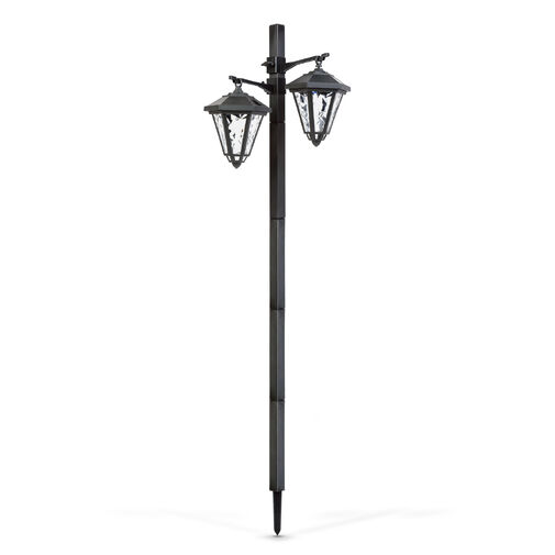 11404B • LED solárna lampa - svietnik - 137 cm - čierny - studená biela