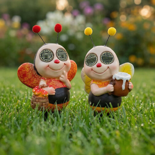 11420 • Solárna zvieracia figúrka – včielka – s pohyblivými očami – 112× SMD LED – 22 cm – 2 druhy