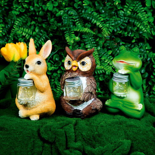 11430A • Solárne zvieracie figúrky – 3 druhy – 10 teplých bielych LED – 15 cm