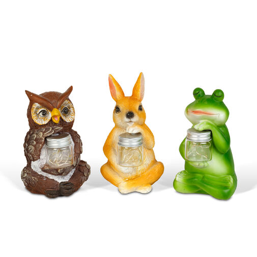 11430A • Solárne zvieracie figúrky – 3 druhy – 10 teplých bielych LED – 15 cm