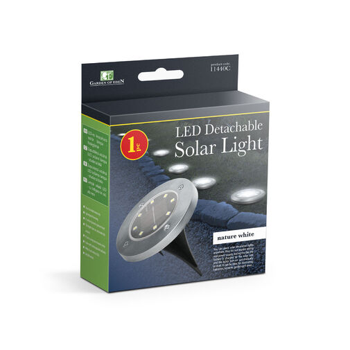 11440C • Zapustená LED solárna lampa - v tvare kruhu - teplá biela - 12 cm