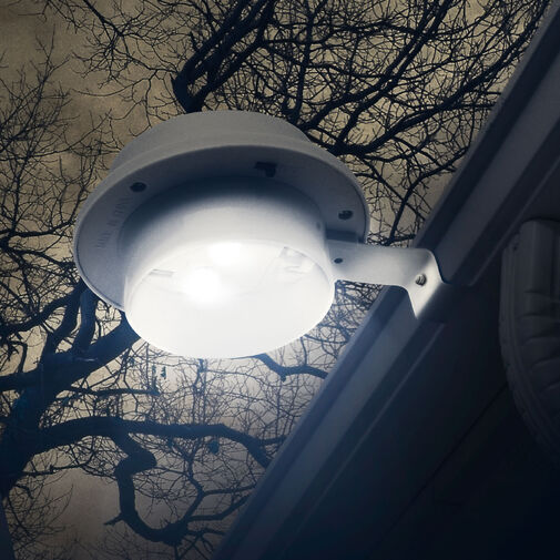 11445 • Solárna lampa na odkvap / plot s 3 LED - biela