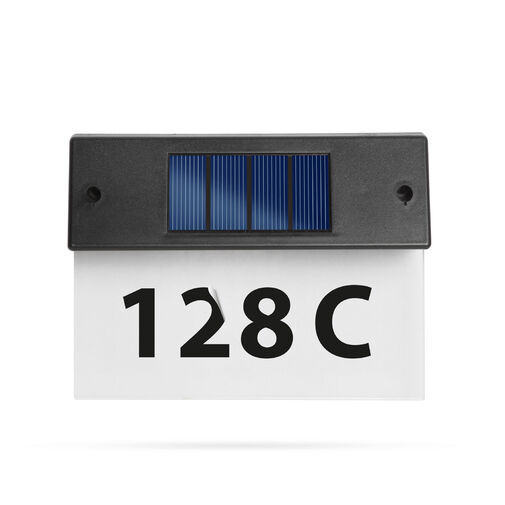 11446C • Solárne osvetlenie čísla domu - priehľadné plexi - studená biela LED - 18 x 20 cm