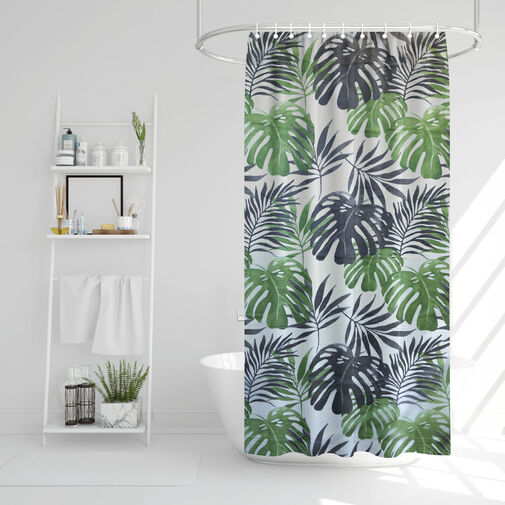 11528B • Záves do sprchy - palmové listy - 180 x 180 cm