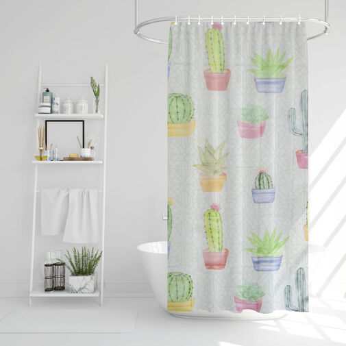 11528E • Záves do sprchy - kaktus - 180 x 180 cm