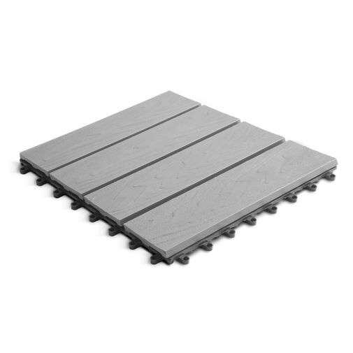 11544A • WPC podlahová krytina - 4 lamely - 30 x 30 cm - sivá, drevený vzor - 11 ks / balenie