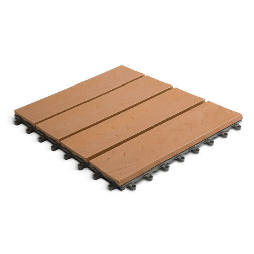 11544B • WPC podlahová krytina - 4 lamely - 30 x 30 cm - svetlohnedá, drevený vzor - 11 ks / balenie