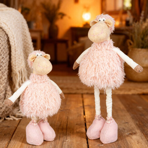 11578 • Textilná dekorácia - baránok - teleskopický - 50 x 19 x 15 cm