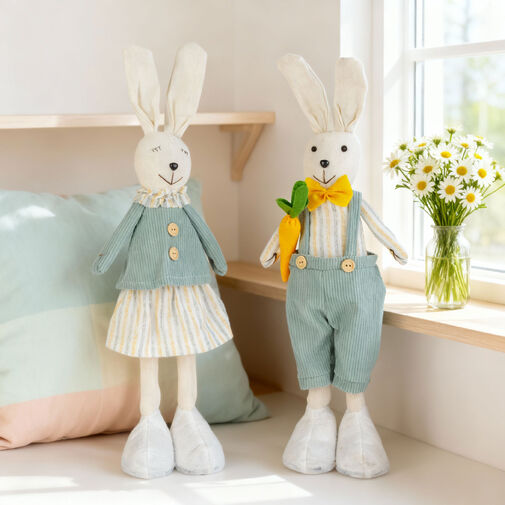 11580 • Textilná dekorácia - zajačik - 50 x 17 x 8 cm - 2 druhy