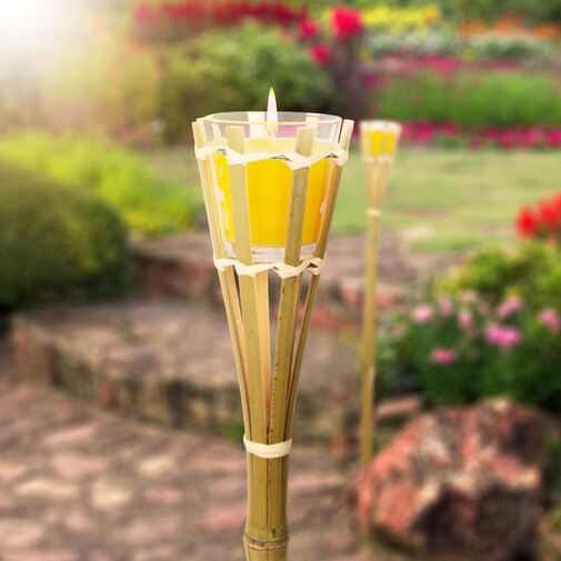 11690A • Vonná sviečka Citronella + fakľa - bambus - 75 x 6,5 cm