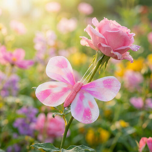 11692 • Záhradná dekorácia - motýľ - 10 cm - s klipom - 2 ks / balenie