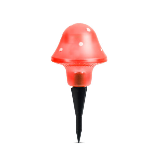11704A • LED solárna lampa v tvare hríbu - červená - 11 cm