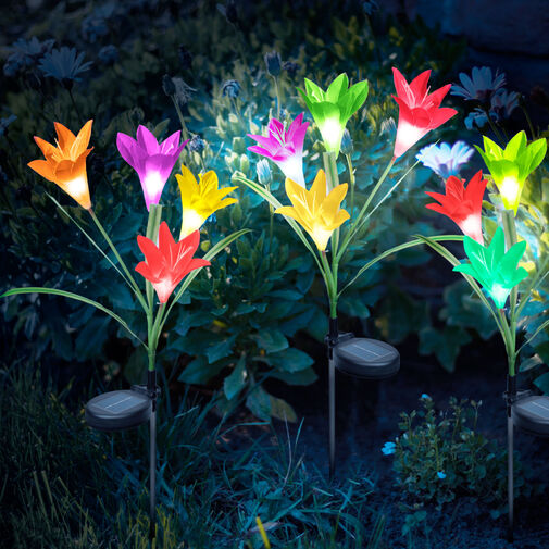 11720 • Zapichovací solárny kvet - RGB LED - 75 cm - ks / balenie