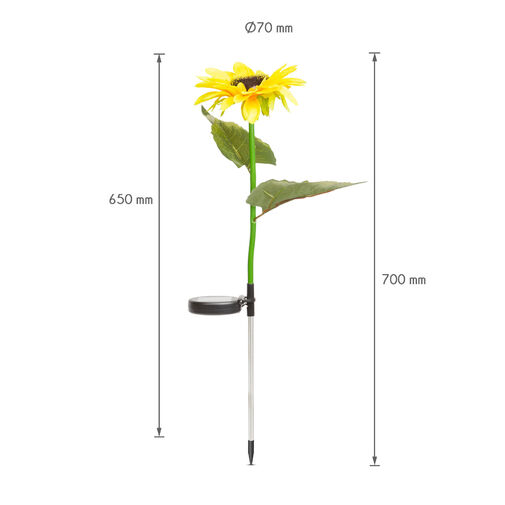 11722 • Zapichovací solárny kvet - teplá biela - 70 cm - 2 ks / balenie
