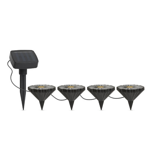 11732 • Zapichovacia LED solárna lampa - kvety - farebné - čierny - plast - 360 cm
