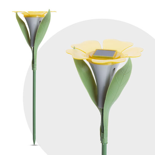 11754 • Zapichovací solárny kvet - 3 farby - 30 x 10 cm - biela LED
