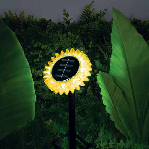 11761B • Solárny slnečnica – žltá – zapichovacia / závesná – 13 x 6,5 x 35 cm