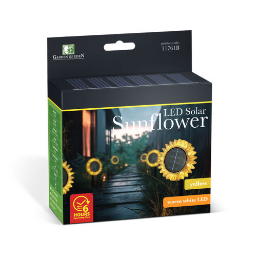 11761B • Solárny slnečnica – žltá – zapichovacia / závesná – 13 x 6,5 x 35 cm