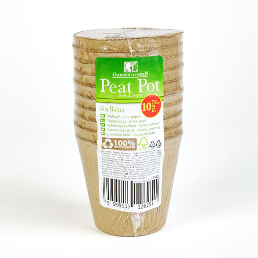 11986 • Kvetináč na pestovanie priesad - Ø8 cm - okrúhly, papier - 10 ks / balenie