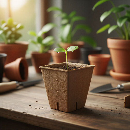 11987 • Kvetináč na pestovanie priesad - 6 x 6 cm - štvorcový, papier - 12 ks / balenie