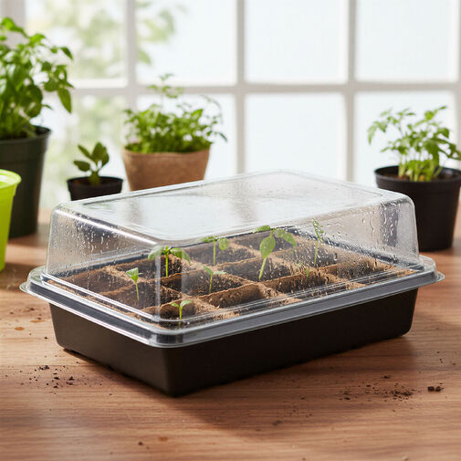 11990 • Sadbovacia miska s priehľadnou kupolou - 20 x 15 x 10 cm