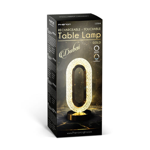12504 • Stolná lampa - zlatá - nastaviteľná farebná teplota, jas - akumulátorová - USB