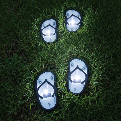 13000 • Zapichovacia solárna lampa – šľapiek – studená biela – 12,7 x 8,5 cm