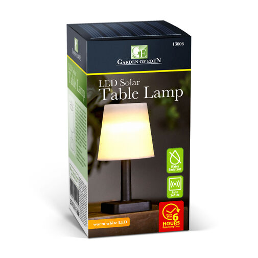 13006 • Solárna stolová lampa – biela – teplá biela LED – plast – 23 x 12 cm