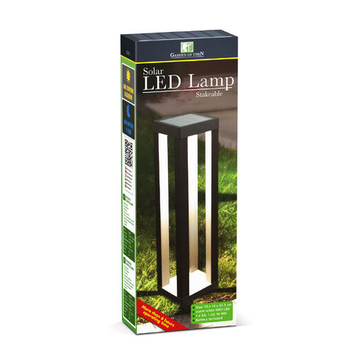 13013 • Zapichovacia solárna lampa – 1 teplá biela SMD LED – 10,5 x 10,5 x 46 cm