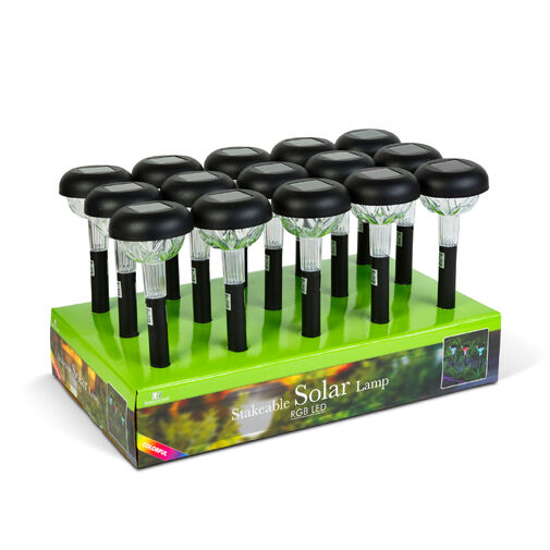 13016 • Zapichovacie solárne svietidlo – RGB LED – 7 x 30 cm – meniace farbu