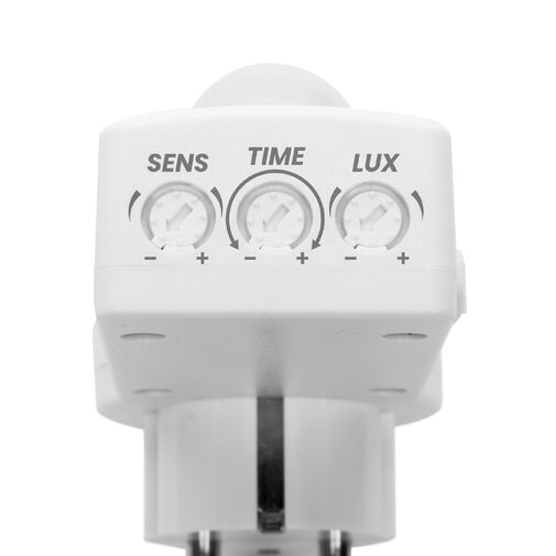 18697 • Konektor s pohybovým senzorom - 120° - max 10 m - max 1200 W - IP20 - biely