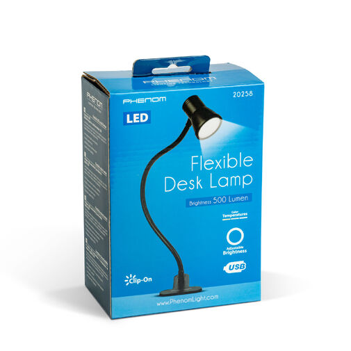 20258 • Flexibilná stolná lampa - s klipom - USB - nastaviteľný jas a farebná teplota LED - kov