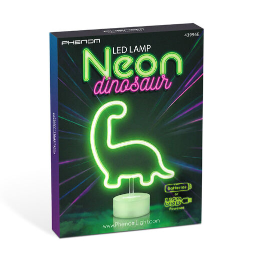 43996E • Neónová LED lampa - zelený dinosaurus - 3 x AA + USB - 25,9 x 8,5 x 24,3 cm