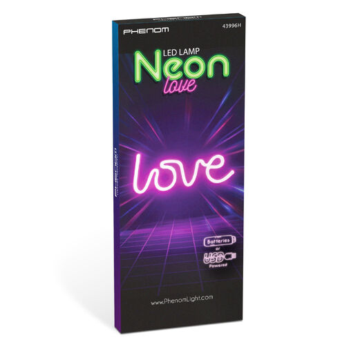 43996H • Neónová LED lampa - ružový „Love“ - 3 x AA + USB - 34 x 1,6 x 12,5 cm
