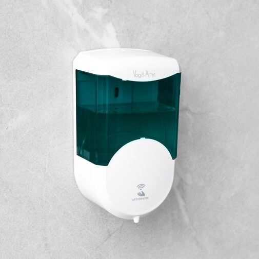 51120B • Automatický dávkovač mydla - 600 ml - na stenu - na batérie - dymová farba