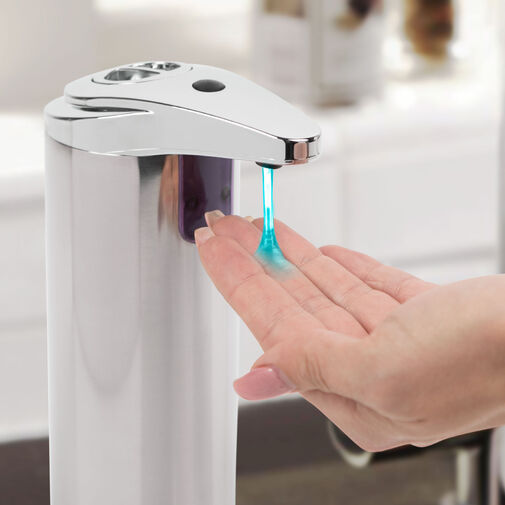 51122A • Automatický dávkovač mydla - 220 ml - voľne stojací - na batérie - chrómová