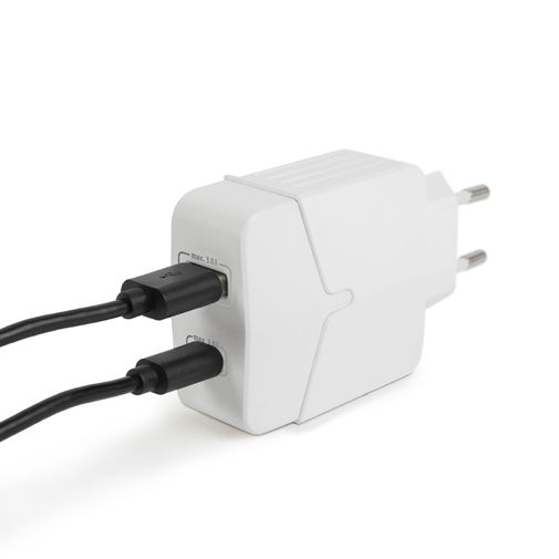 55044WH • Sieťový adapter USB + Type-C PD18W s rýchlonabíjaním - biela